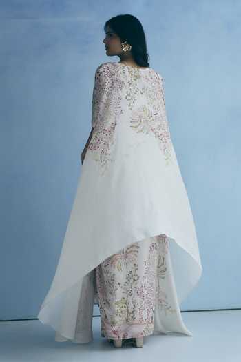 Meher By Islie Embroidered Cape Skirt Set 