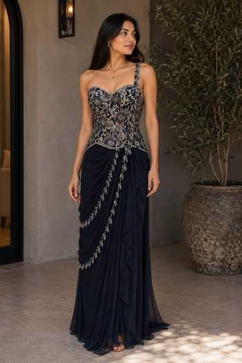 Nivedita Saboo Draped Saree With Corset 