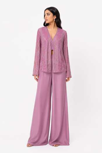Nivedita Saboo Embroidered Shrug Pant Set 