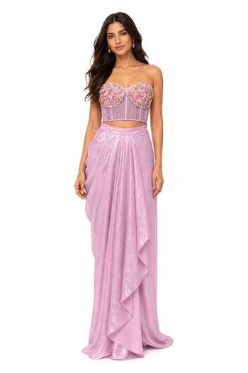 Nivedita Saboo Draped Skirt With Corset 
