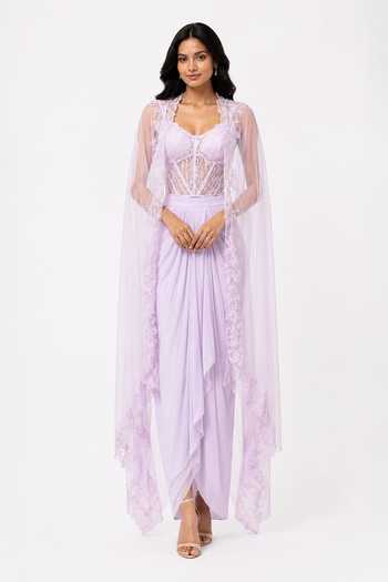 Nivedita Saboo Draped Skirt & Cape Set 