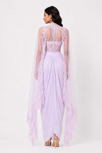 Nivedita Saboo Draped Skirt & Cape Set 
