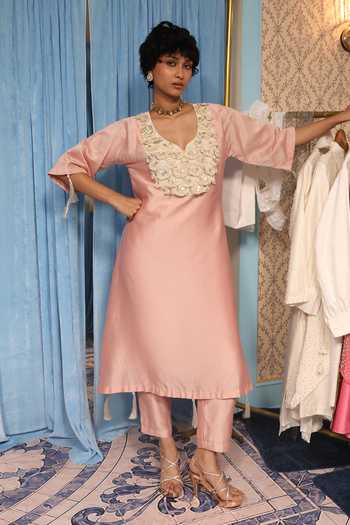 Midushi Bajoria Silk Chanderi Kurta & Pant Set 