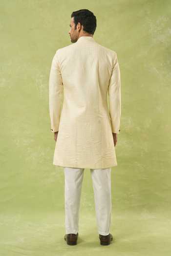 Arihant Rai Sinha Embroidered Cream Sherwani & Polo Pant Set 