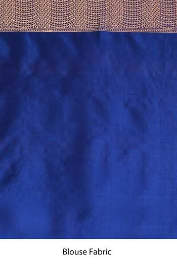 Vishwa By Pinki Sinha_Blue Silk Meenakari Saree With Running Blouse _Online_at_Aza_Fashions