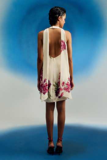 Shriya Som Wild Wisteria Print Short Dress 