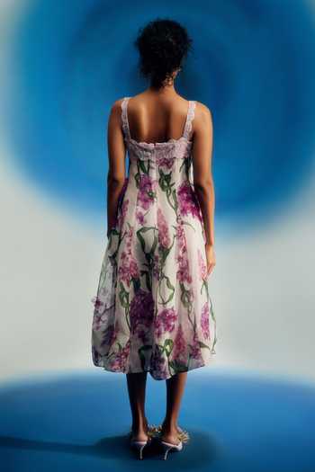 Shriya Som Wild Wisteria Print Dress 