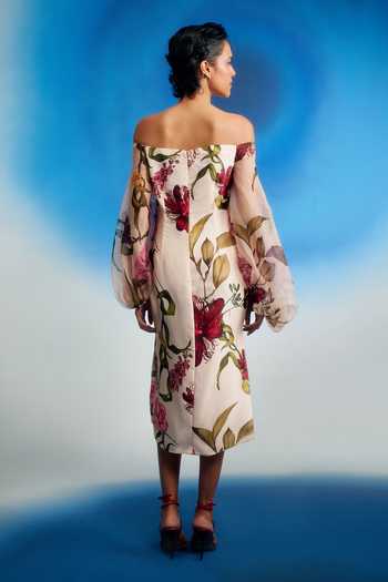 Shriya Som Off Shoulder Printed Dress 