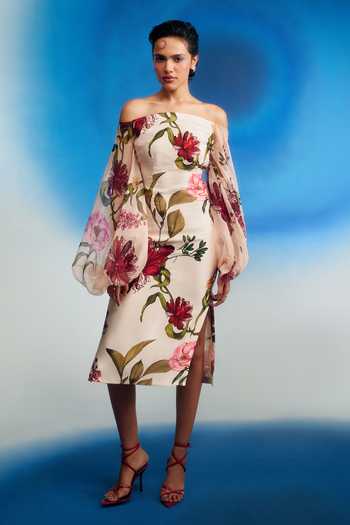 Shriya Som Off Shoulder Printed Dress 