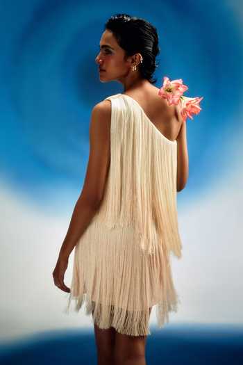 Shriya Som Layered Ombre Fringe Dress 