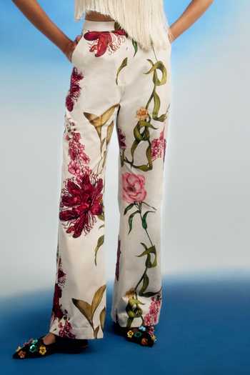 Shriya Som Ivory Cotton Printed Pant Online at Aza Fashions Shriya Som_Ivory Cotton Printed Pant _Online_at_Aza_Fashions