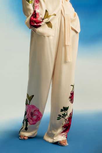 Shriya Som Pink Satin Passion Printed Pant Online at Aza Fashions Shriya Som_Pink Satin Passion Printed Pant _Online_at_Aza_Fashions