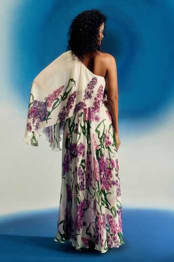 Shriya Som Wild Wisteria Print Dress 