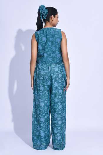 JAYATI GOENKA Blue Mori Vest Set 