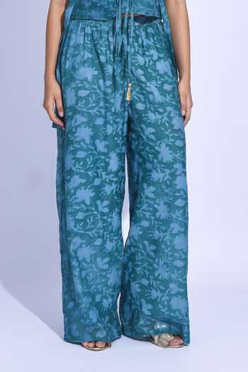 Shop JAYATI GOENKA Blue Chanderi Silk V-neck Mori Vest Set Online at Aza Fashions Shop_JAYATI GOENKA_Blue Chanderi Silk V-neck Mori Vest Set _Online_at_Aza_Fashions