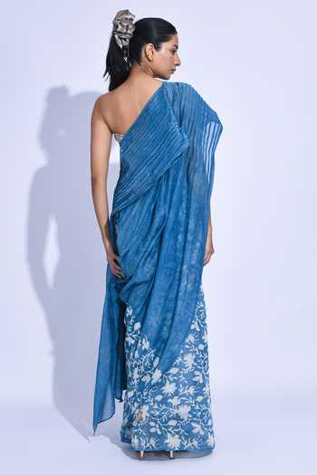 JAYATI GOENKA Nami Sari Indigo Mori Saree 
