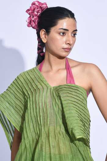 JAYATI GOENKA Green Chanderi Silk Nami Heena Tama Saree Online at Aza Fashions JAYATI GOENKA_Green Chanderi Silk Nami Heena Tama Saree _Online_at_Aza_Fashions