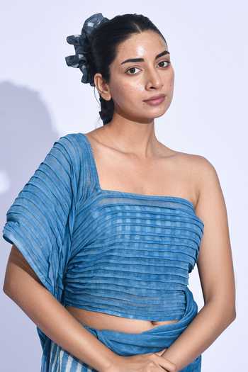 JAYATI GOENKA Blue Chanderi Silk Nami Sari-nila Shima Saree Online at Aza Fashions JAYATI GOENKA_Blue Chanderi Silk Nami Sari-nila Shima Saree _Online_at_Aza_Fashions