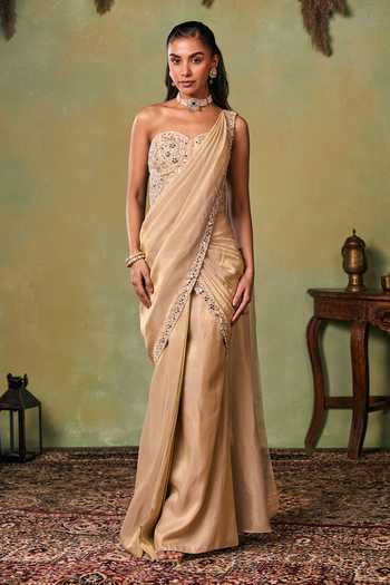 Seema Thukral Bella Pre-Draped Saree & Corset Set