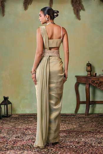 Seema Thukral Morley Pre-Draped Saree & Choli Set