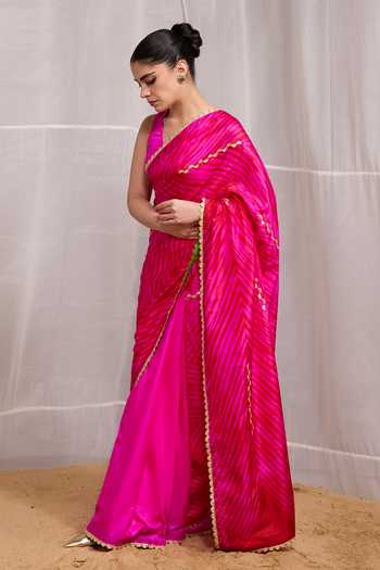 Naina Jain Pink Silk Dor Embroidered Saree With Unstitched Blouse Piece Online at Aza Fashions Naina Jain_Pink Silk Dor Embroidered Saree With Unstitched Blouse Piece _Online_at_Aza_Fashions
