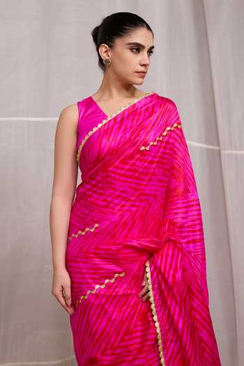 Buy Naina Jain Pink Silk Dor Embroidered Saree With Unstitched Blouse Piece Online at Aza Fashions Buy_Naina Jain_Pink Silk Dor Embroidered Saree With Unstitched Blouse Piece _Online_at_Aza_Fashions