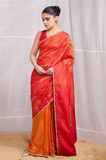 Buy Naina Jain Red Silk Dor Hand Embroidered Saree With Unstitched Blouse Piece Online at Aza Fashions Buy_Naina Jain_Red Silk Dor Hand Embroidered Saree With Unstitched Blouse Piece _Online_at_Aza_Fashions