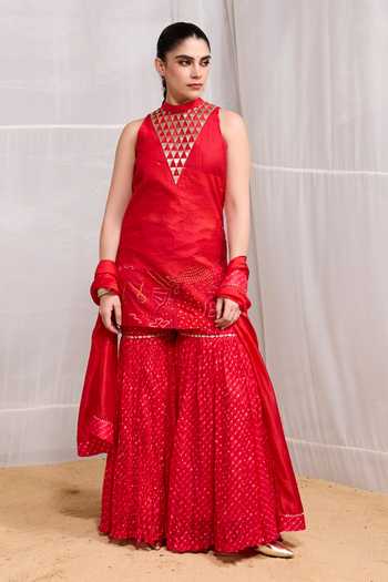 Naina Jain Dhora Embroidered Kurta Gharara Set 