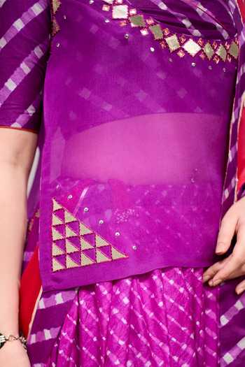 Buy Naina Jain Purple Silk, Organza, Kota Doria Sweetheart Rela Embroidered Jacket Lehenga Set Buy_Naina Jain_Purple Silk, Organza, Kota Doria Sweetheart Rela Embroidered Jacket Lehenga Set