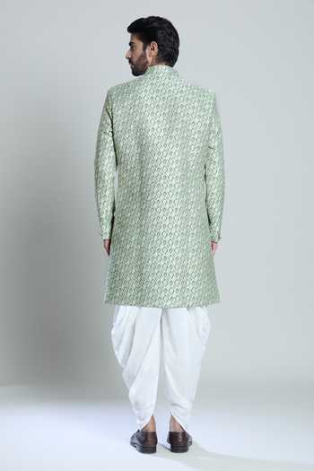 Arihant Rai Sinha Floral Jacquard Green Sherwani Set 