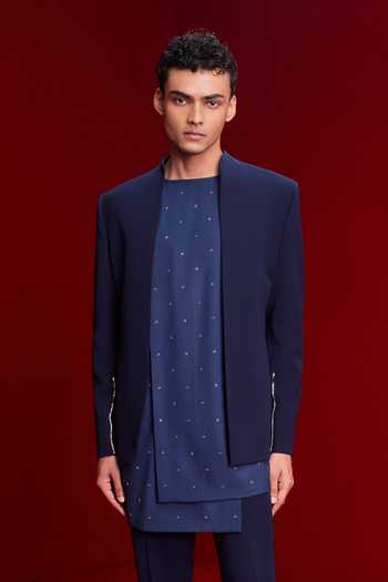 Tisa - Men Asymmetric Bandhgala & Kurta Set 