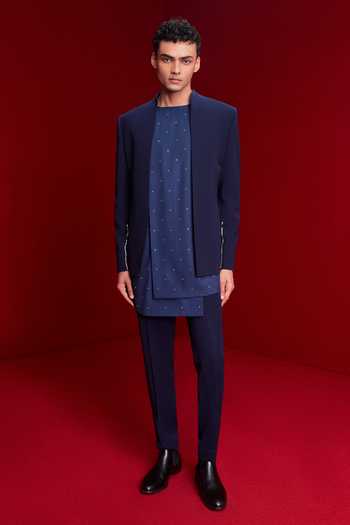 Tisa - Men Asymmetric Bandhgala & Kurta Set 