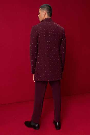 Tisa - Men Asymmetric Embroidered Bandhgala & Kurta Set 