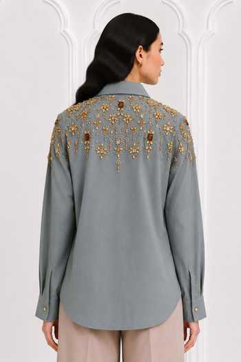 Nivedita Saboo Floral Embroidered Shirt 