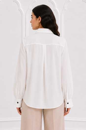 Nivedita Saboo Floral Placket Embroidered Shirt 