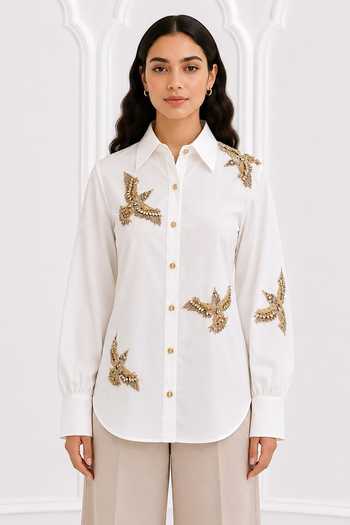 Nivedita Saboo Bird Embroidered Shirt 