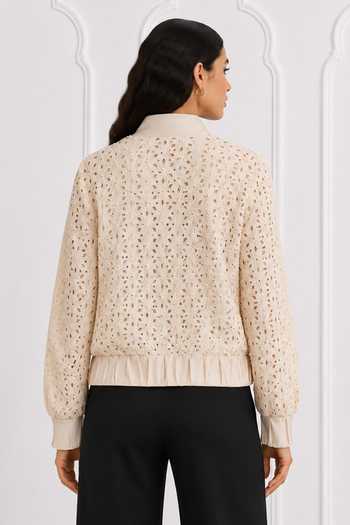 Nivedita Saboo Pret Geometric Cutwork Bomber Jacket 