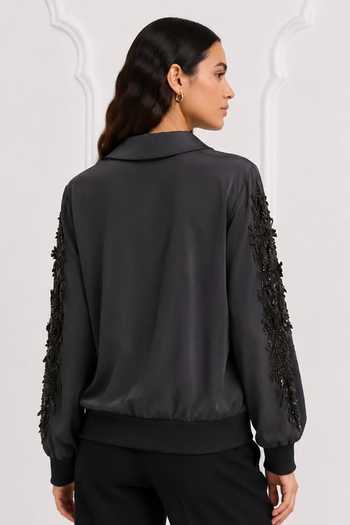 Nivedita Saboo Pret Sleeve Embroidered Bomber Jacket 