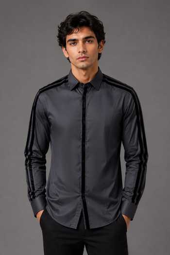 Nivedita Saboo Placed Striped Accent Shirt 