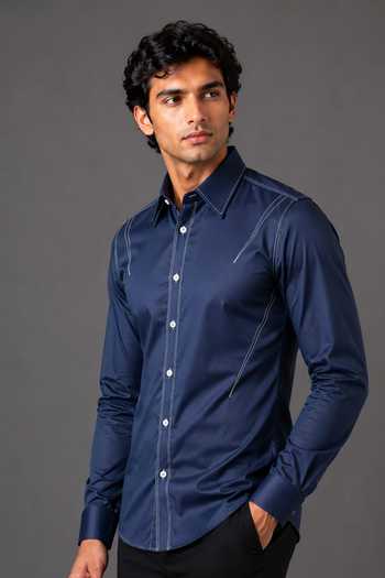 Nivedita Saboo Contrast Topstitched Shirt 