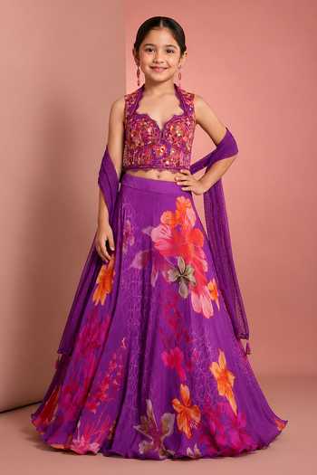 Neha Khullar Embroidered Blouse Printed Lehenga Set 