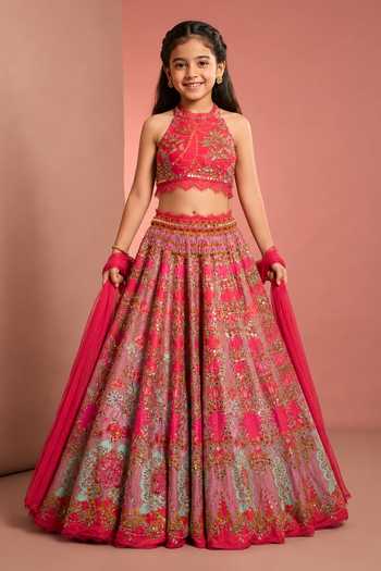 Neha Khullar Embroidered Lehenga Halter Blouse Set 