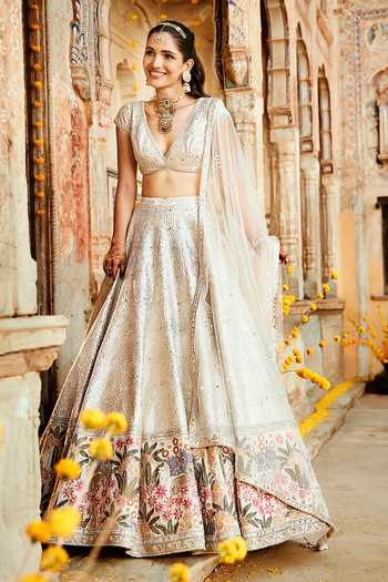 MATSYA Rambagh Silk Suchhi Embroidered Lehenga Set 