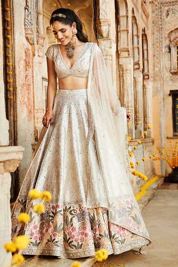 MATSYA Rambagh Silk Suchhi Embroidered Lehenga Set 