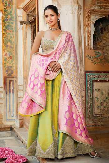 MATSYA The Aurum Temple Embroidered Blouse Sharara Set