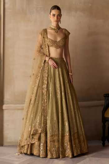 Buy MATSYA Gold Silk, Tissue Sweetheart Neck Tuscan Pardise Smoky Sandstone Lehenga Set Online at Aza Fashions Buy_MATSYA_Gold Silk, Tissue Sweetheart Neck Tuscan Pardise Smoky Sandstone Lehenga Set _Online_at_Aza_Fashions