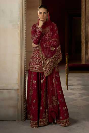 MATSYA The Birds Of Paradise Embroidered Kurta Sharara Set