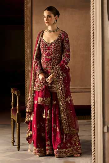 MATSYA The Birds Of Paradise Embroidered Kurta Sharara Set