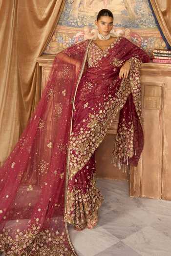 MATSYA The Vintage Nizami Embroidered Saree With Blouse