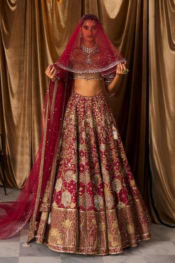 MATSYA The Vintage Lotus Pond Bridal Lehenga Set